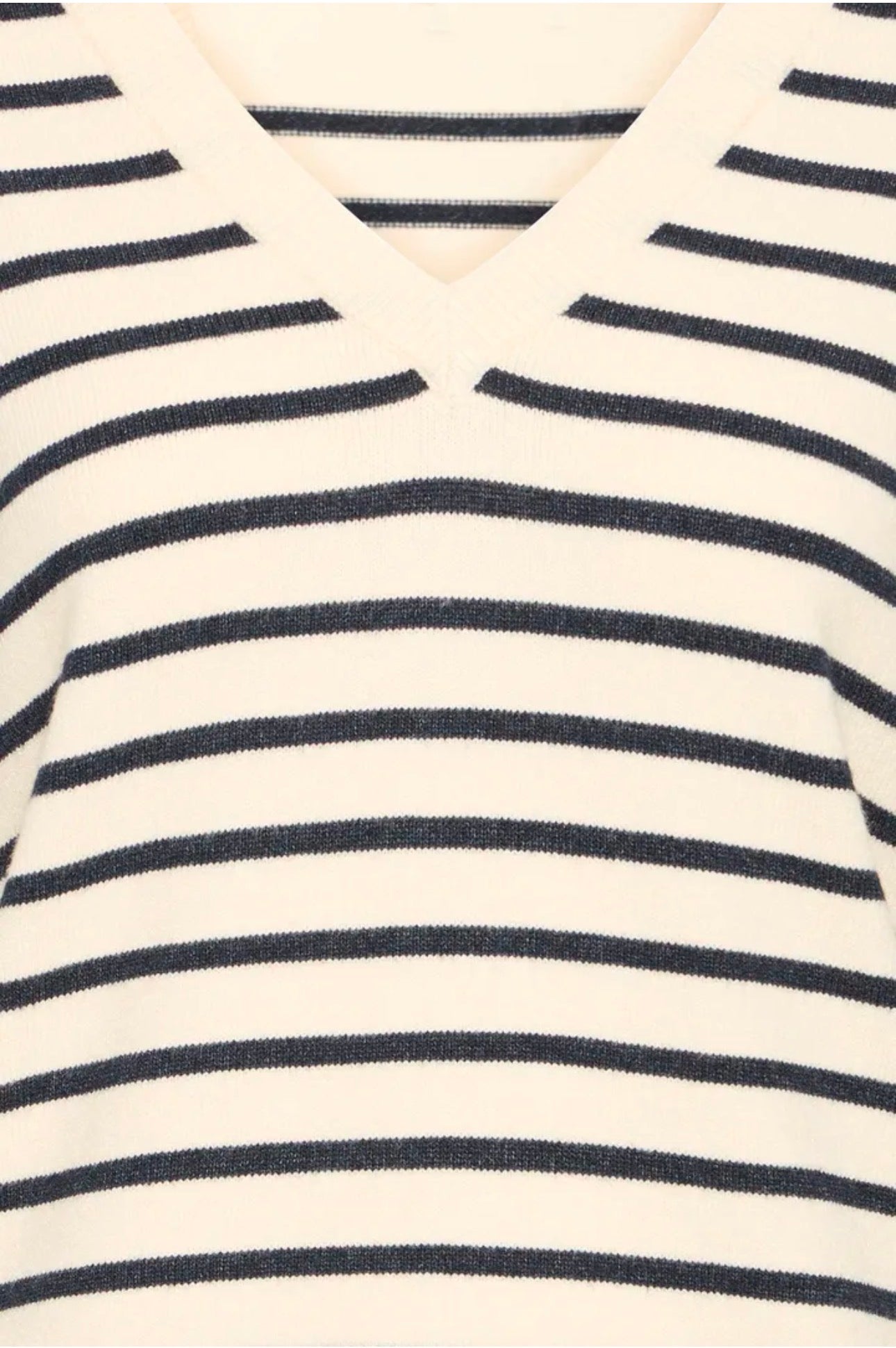 PULZ STEFFI STRIPE PULLOVER - BIRCH MELANGE