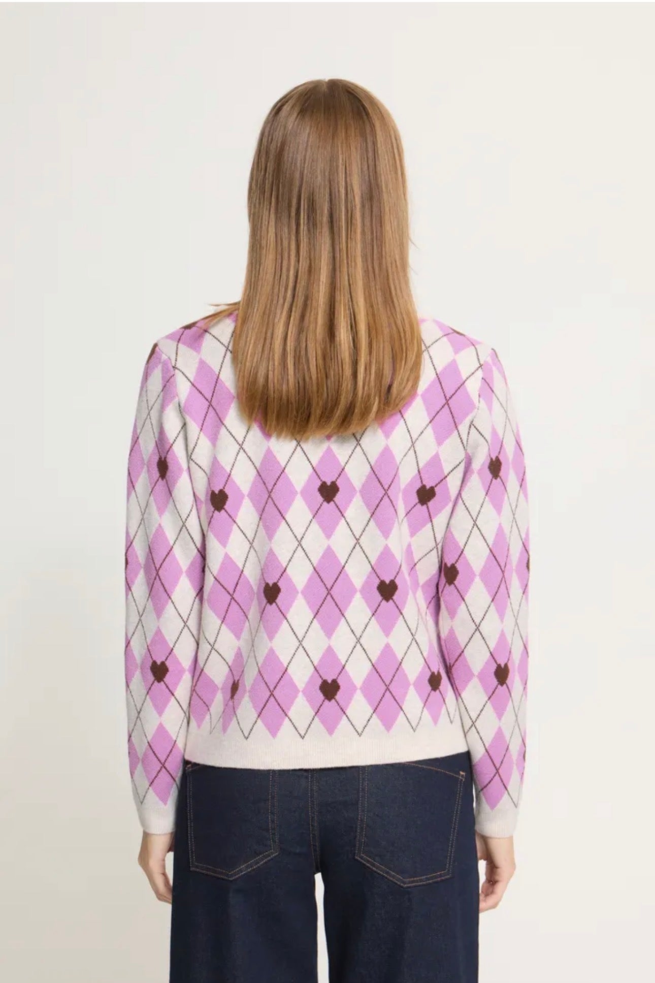 ICHI BRIELLE LS JUMPER - OATMEAL MELANGE / HARLEKIN