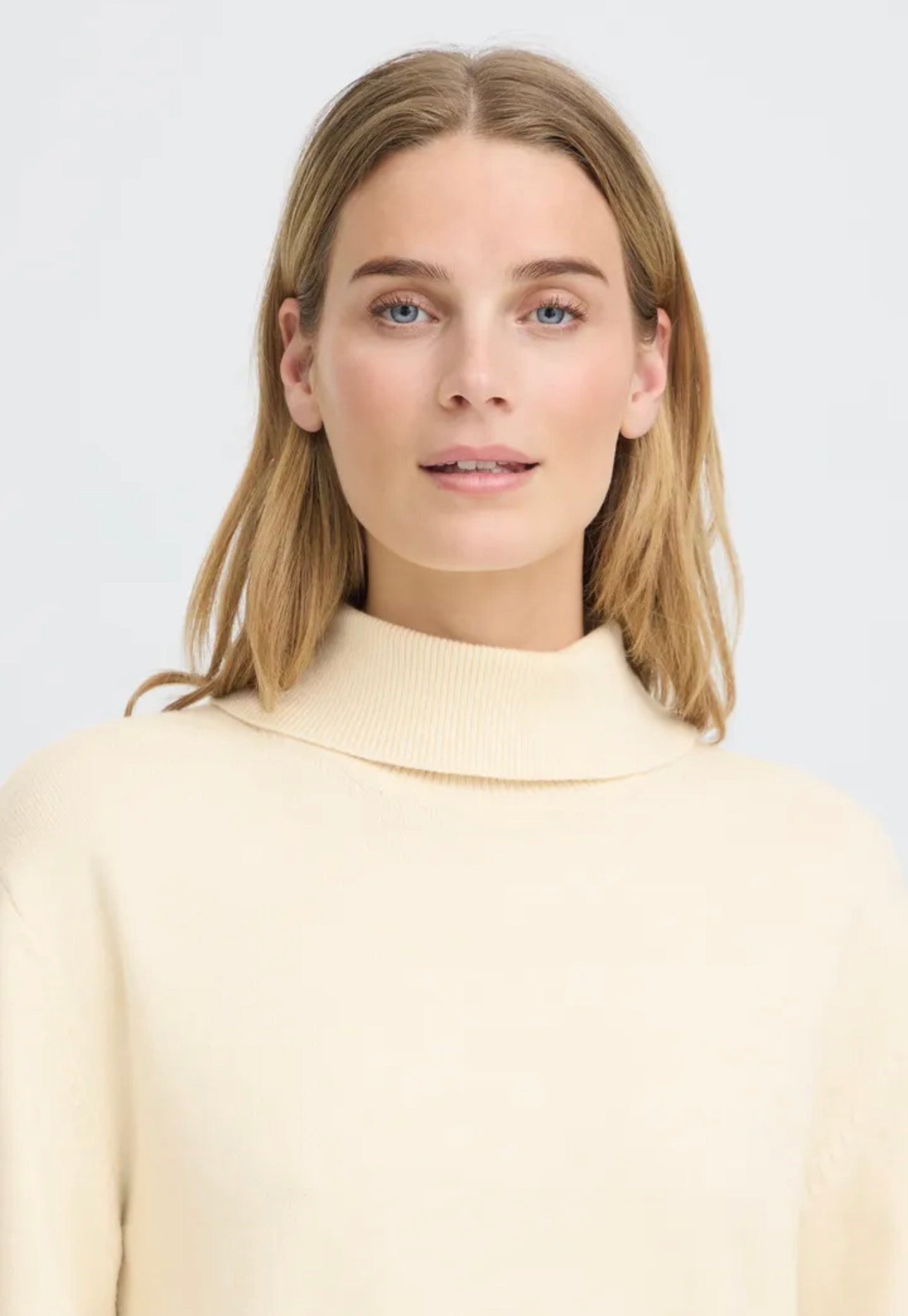PULZ STEFFI TURTLENECK PULLOVER - BIRCH MELANGE