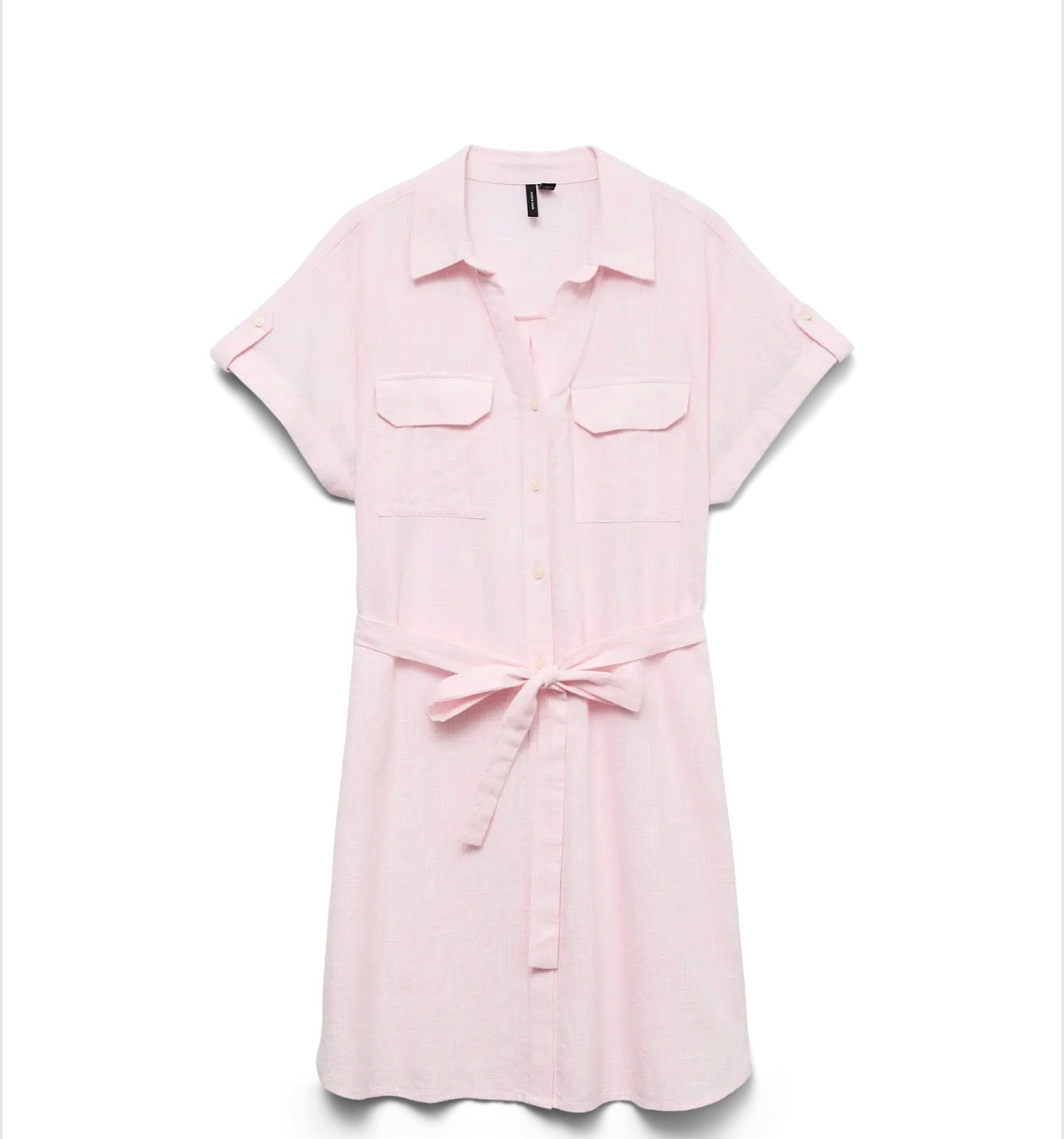VERO MODA THILDE SS SHORT SHIRT DRESS PINK-A-BOO