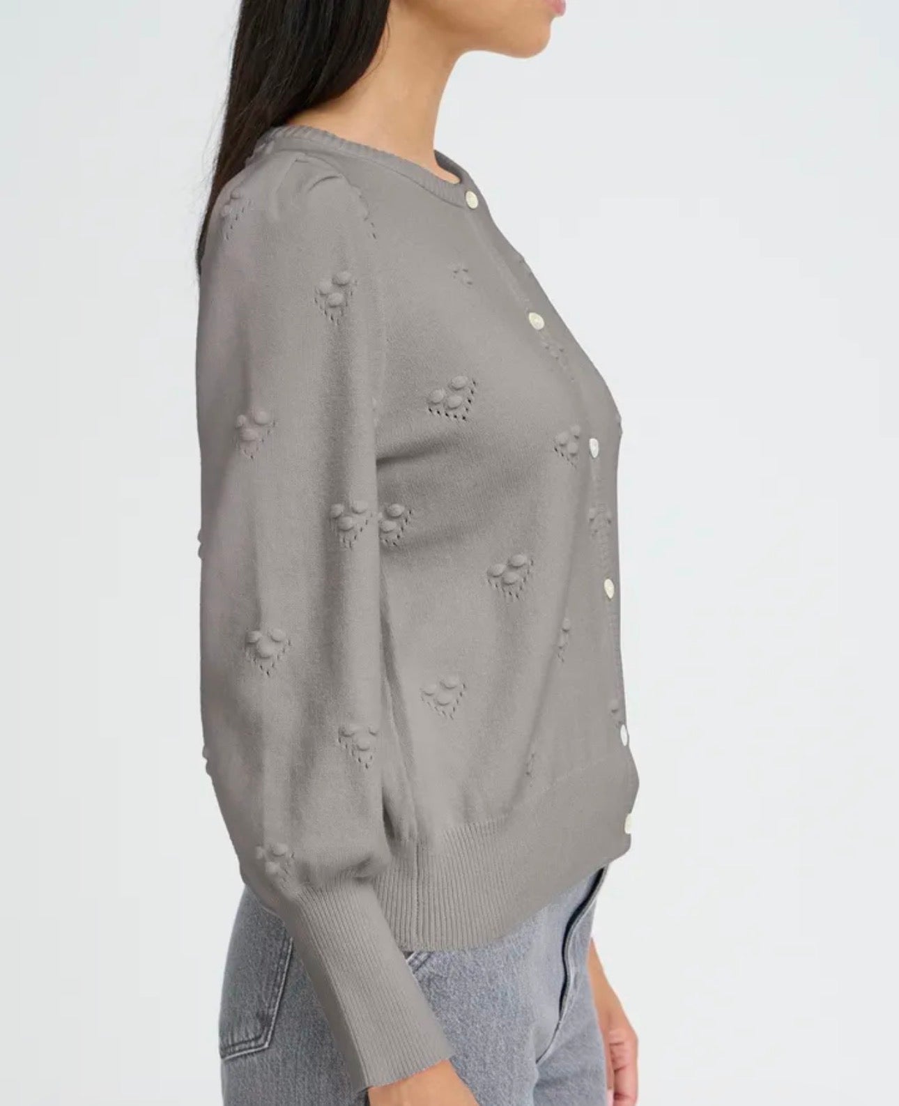 B YOUNG MANINA STRUCTURE CARDIGAN - MID GREY MELANGE
