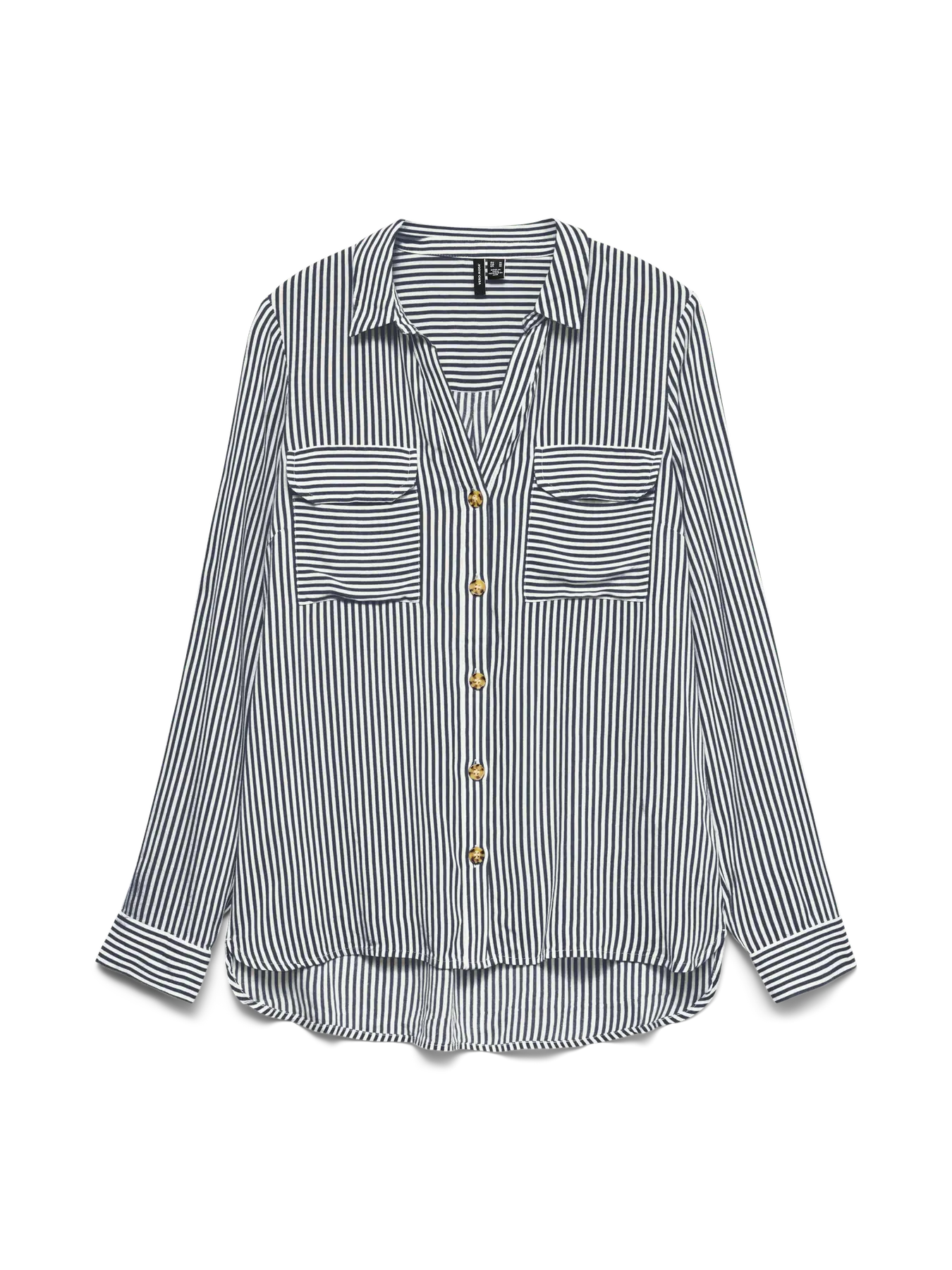VERO MODA BUMPY LS SHIRT 10275283 SNOW WHITE/ INDIA INK