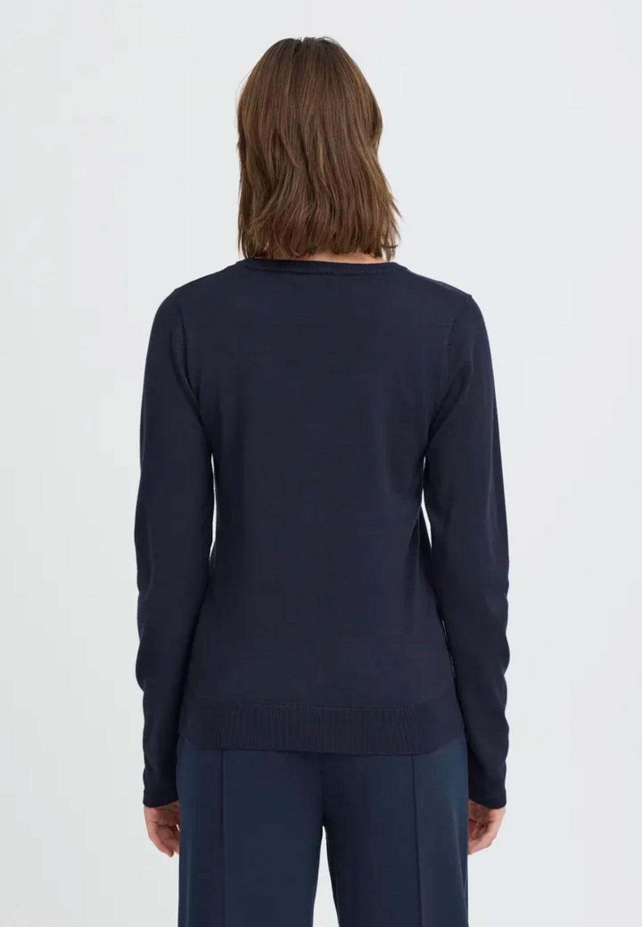 ICHI LULS V-NECK LS JUMPER - TOTAL ECLIPSE