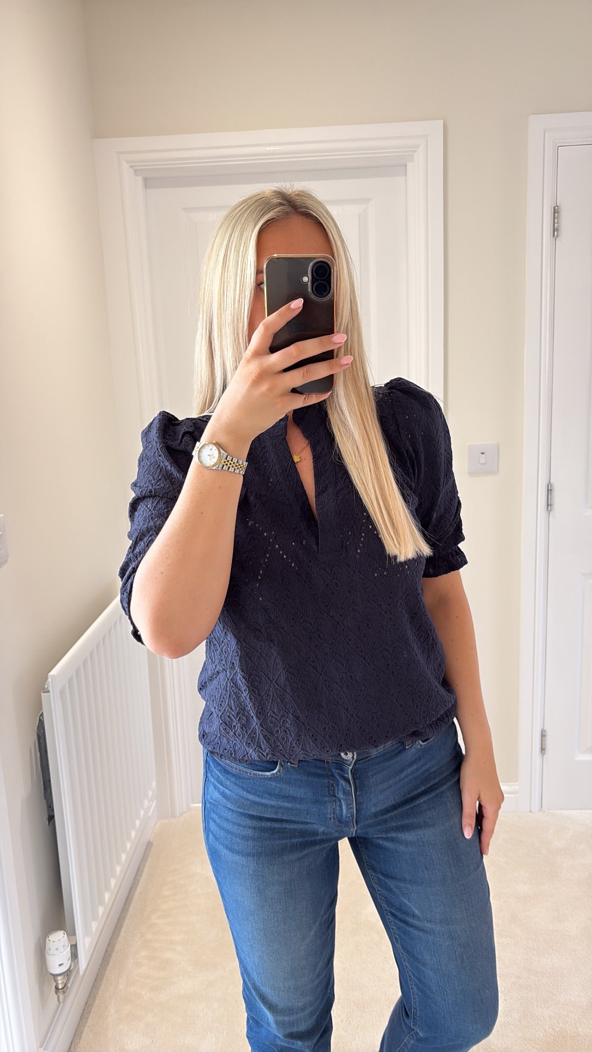 ONLY ZIGGY S/S FRILL TOP NIGHT SKY