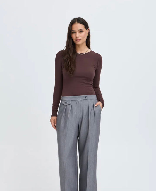 B YOUNG PAMILA LS T-SHIRT - FUDGE