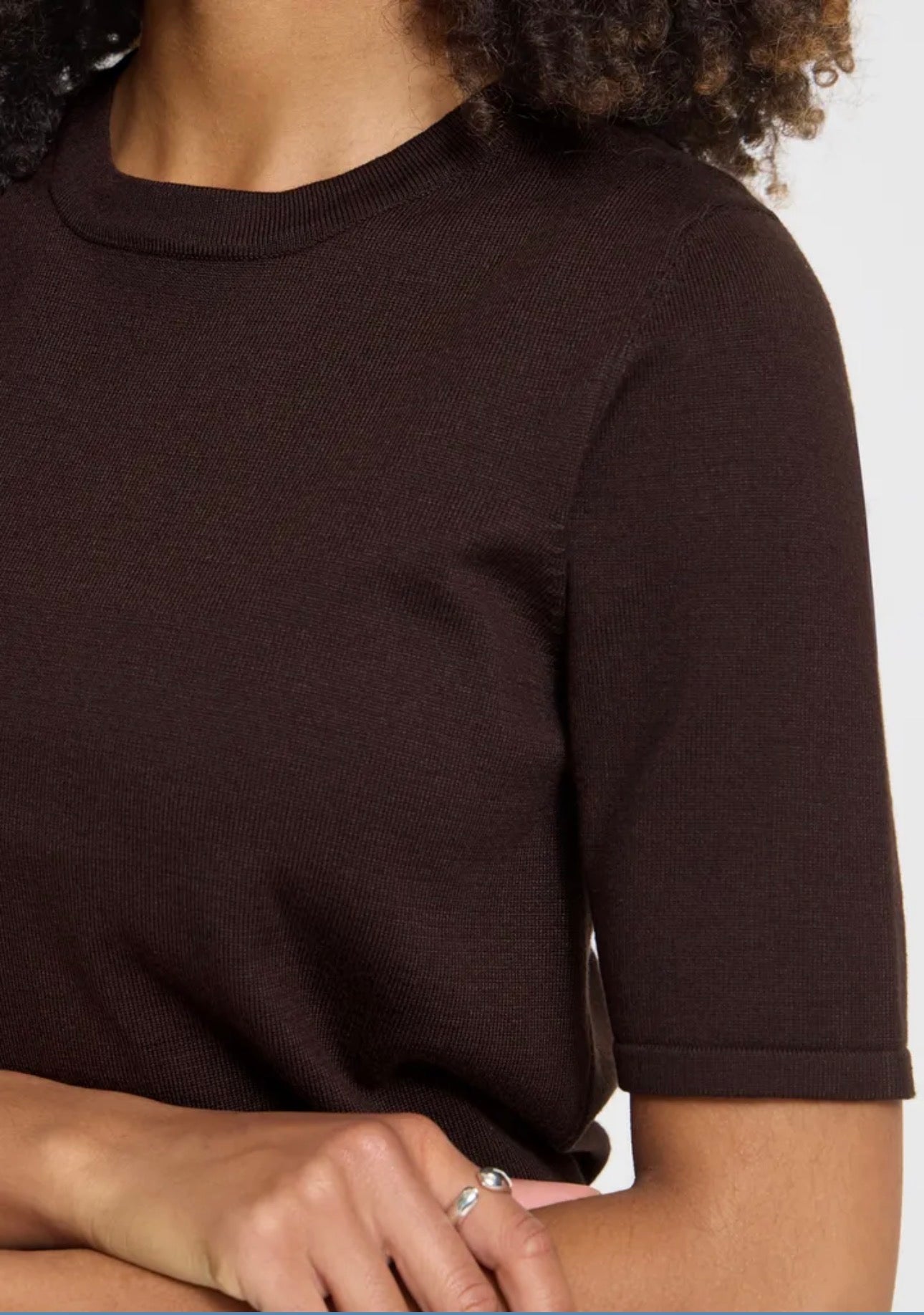 ICHI LULS O-NECK SS PULLOVER - CHOCOLATE TORTE