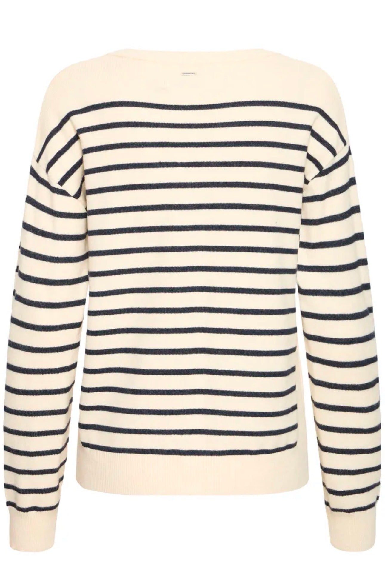 PULZ STEFFI STRIPE PULLOVER - BIRCH MELANGE