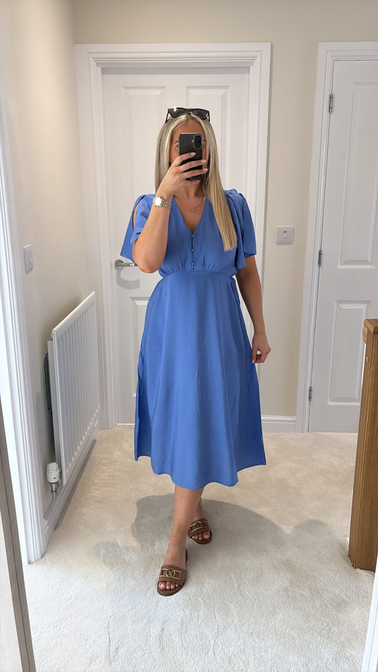 ICHI ANIVA DRESS 20125963 WEDGEWOOD