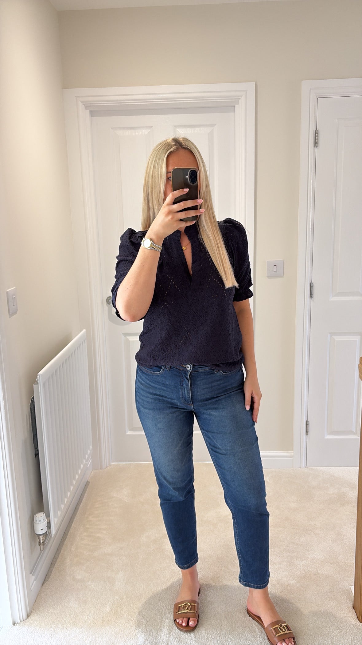 ONLY ZIGGY S/S FRILL TOP NIGHT SKY