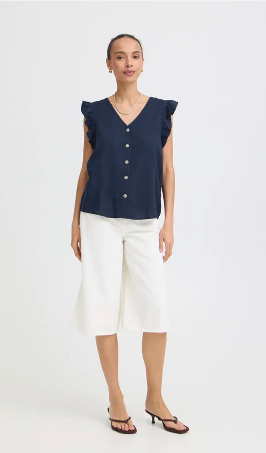 B YOUNG FALAKKA RUFFLE SHIRT 20816604 COPENHAGAN NIGHT