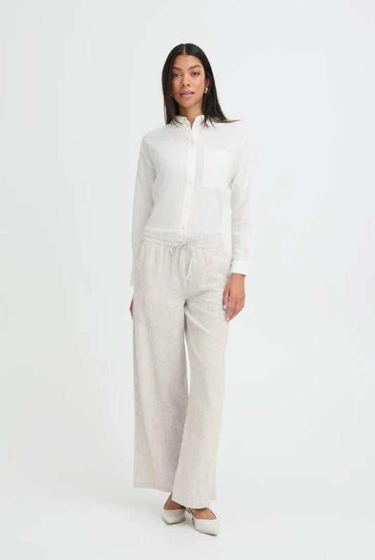 B YOUNG IZOLA PANTS in VETIVER STRIPE
