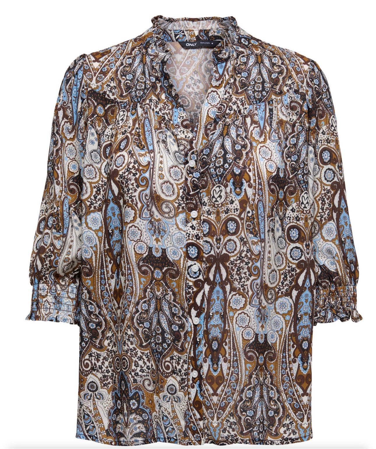 ONLY RAYA 3/4 SHIRT - CHICORY COFFEE
