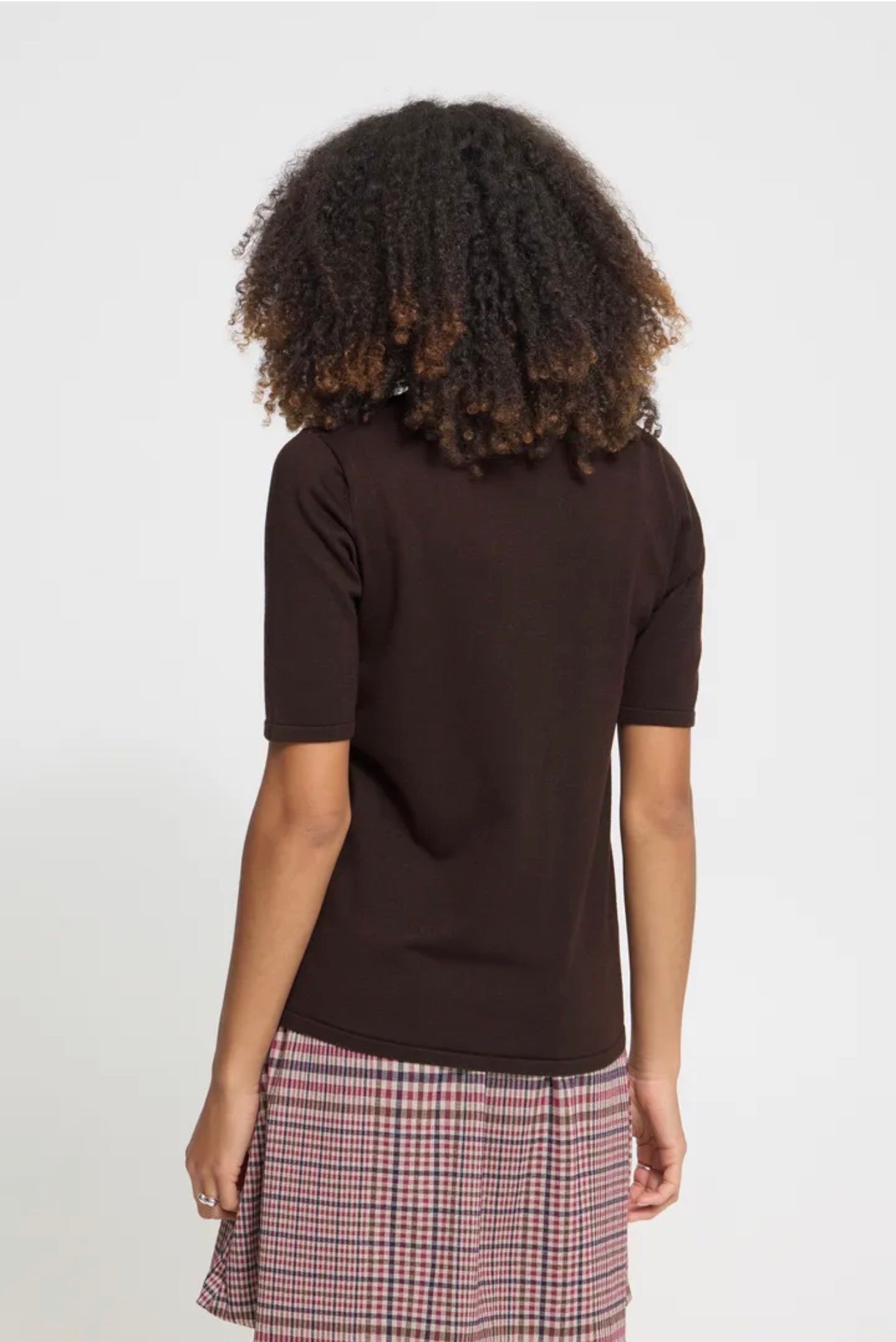 ICHI LULS O-NECK SS PULLOVER - CHOCOLATE TORTE