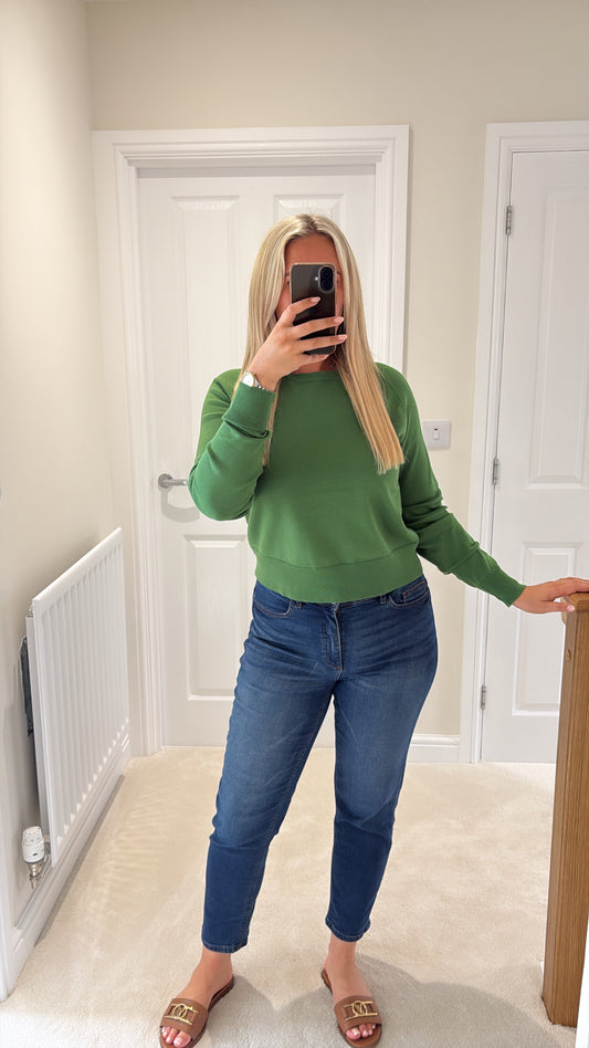B YOUNG MMORLA O-NECK PULLOVER - ARTICHOKE GREEN