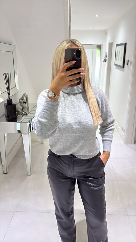 B YOUNG MONNA ROLLNECK - MID GREY MELANGE