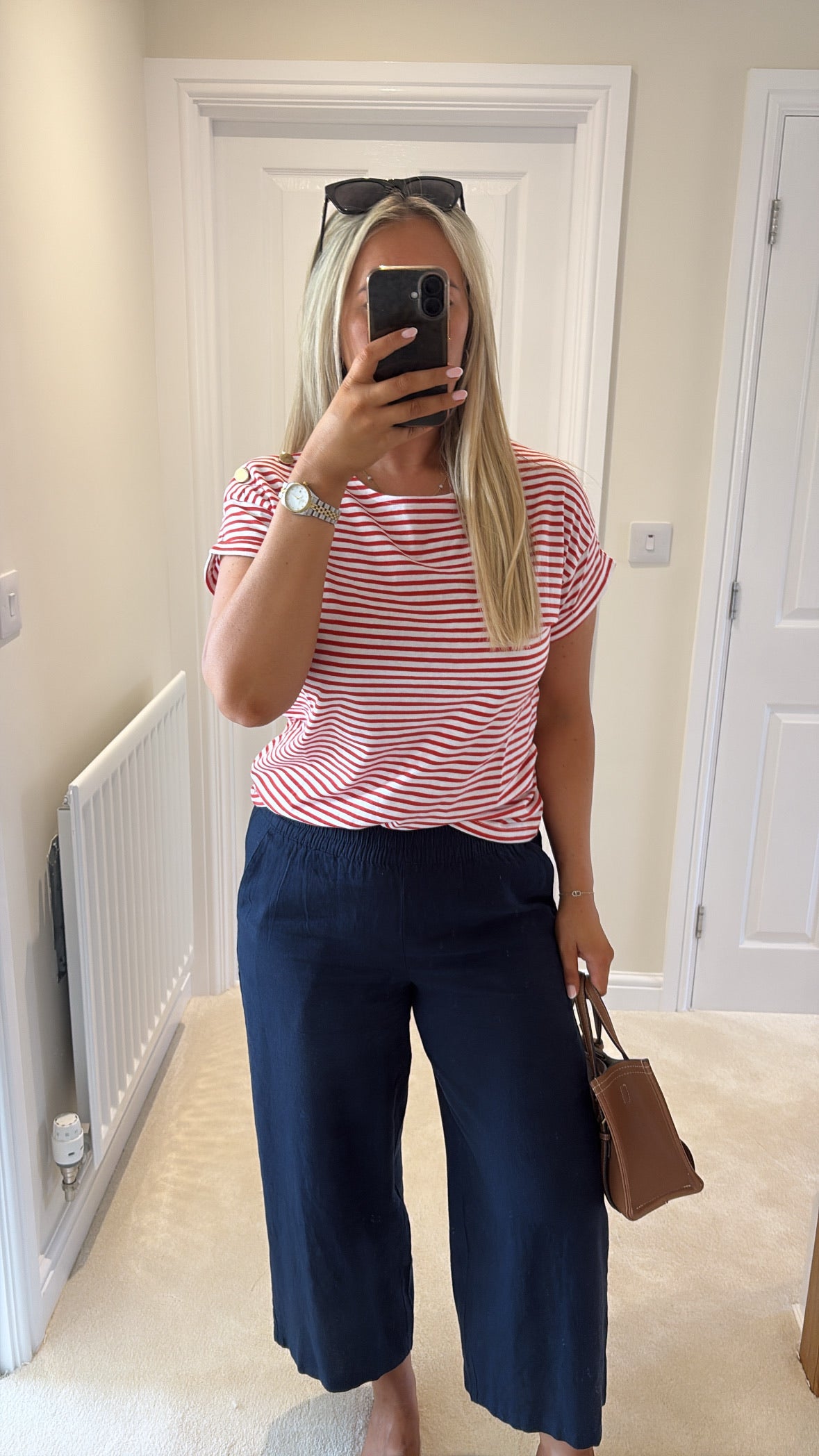 B YOUNG SILANY T-SHIRT 20818975 MOLTEN LAVA STRIPE