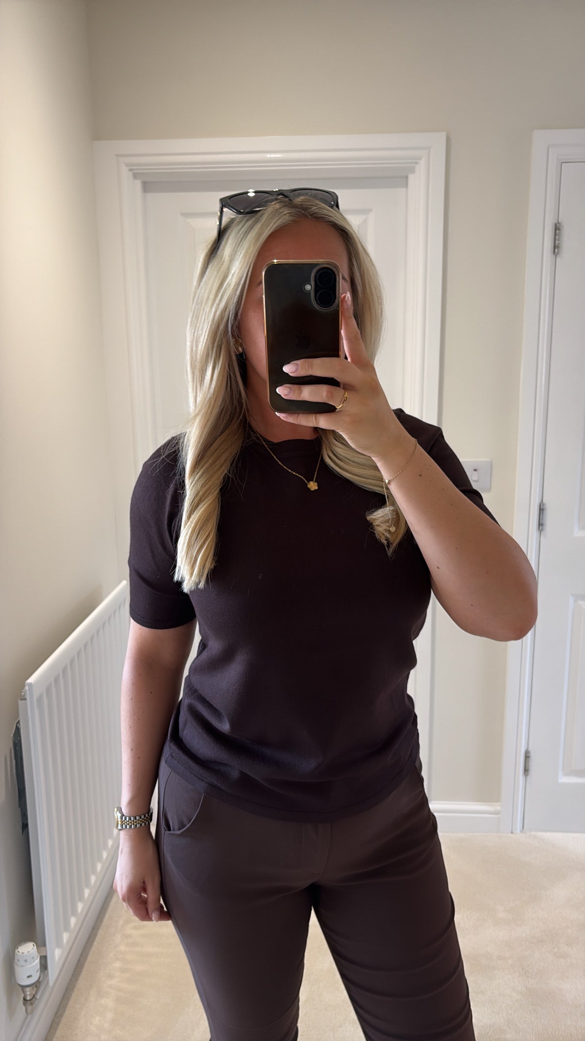 ICHI LULS O-NECK SS PULLOVER - CHOCOLATE TORTE