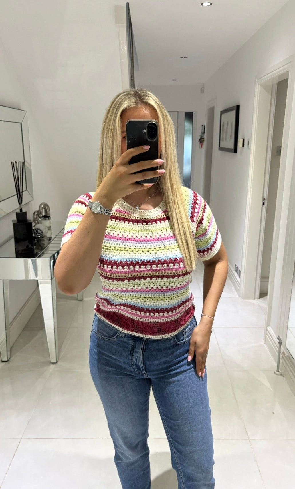 ICHI BANDIE CROCHET MULTICOLOUR TOP 20125661