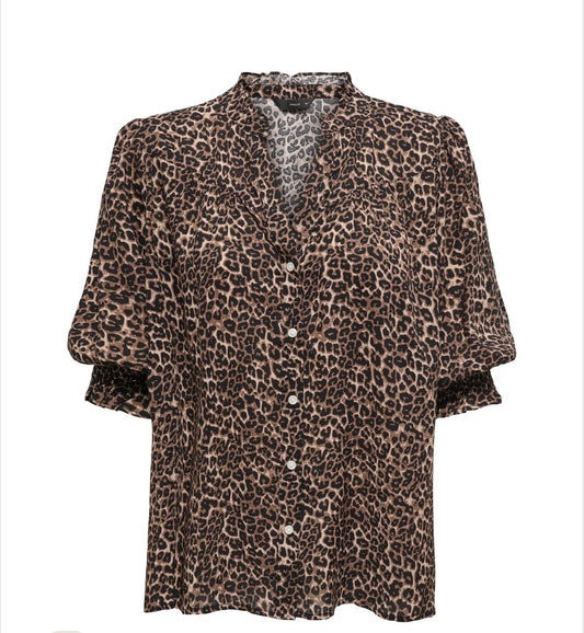 ONLY RAYA 3/4 SHIRT MINK.ANIMAL