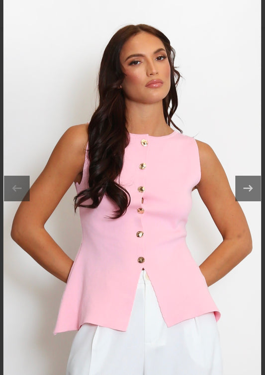 PINK GOLD BUTTONED WAISTCOAT