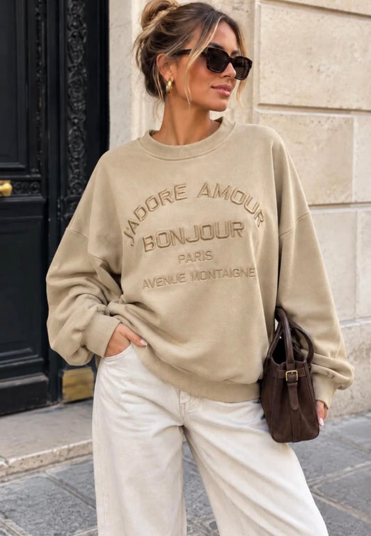J ADORE SWEATSHIRT BEIGE