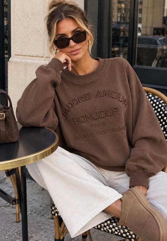 J ADORE SWEATSHIRT CHOCOLATE