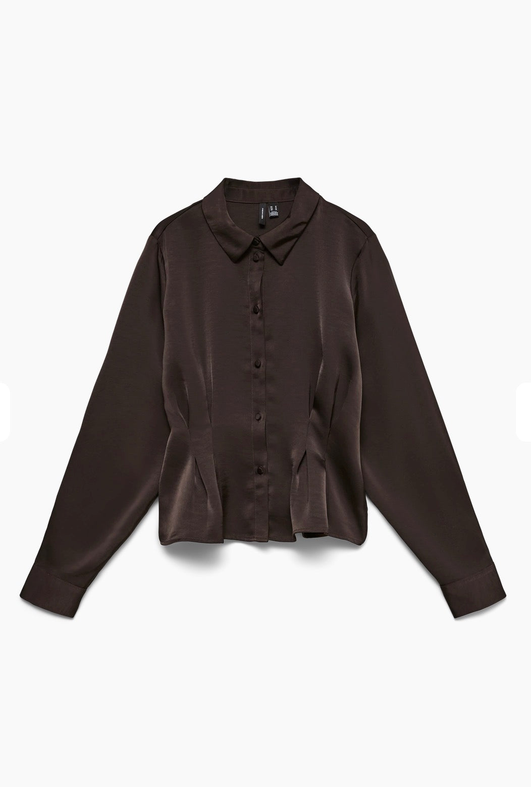 VERO MODA MIRO LS FITTED SHIRT - CHOCOLATE TORTE