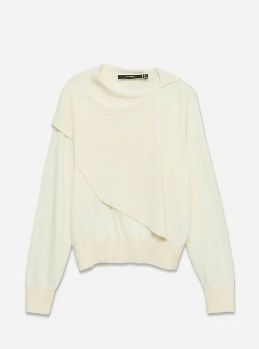 VERO MODA LAURA LS SCARF NECK PULLOVER - BIRCH