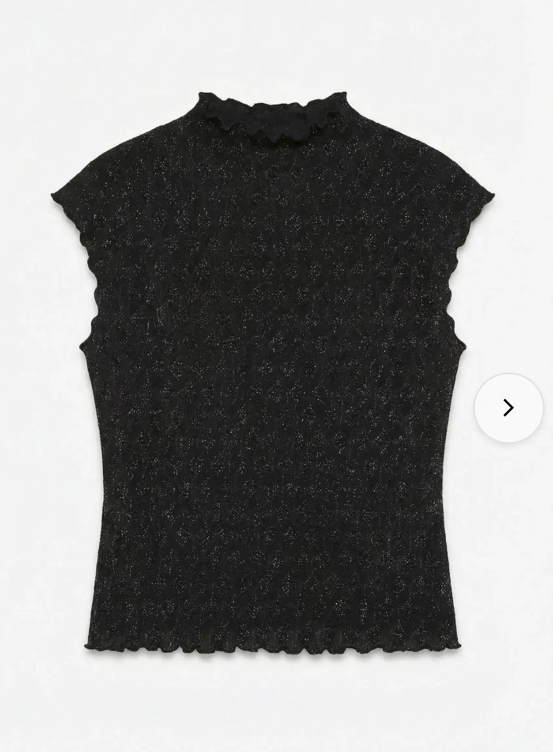 VERO MODA KALI MOCK NECK LUREX TOP - BLACK/SILVER