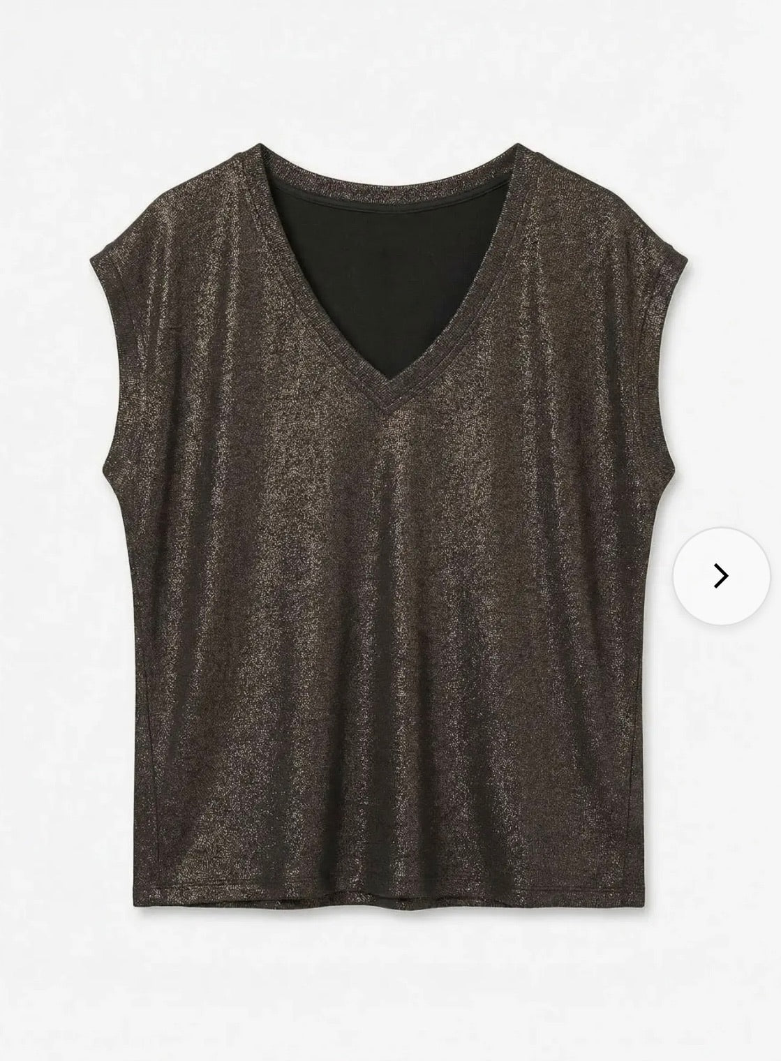 VERO MODA ELENA LX SS V-NECK TOP - CHOCOLATE TORTE/ BROWN LUREX