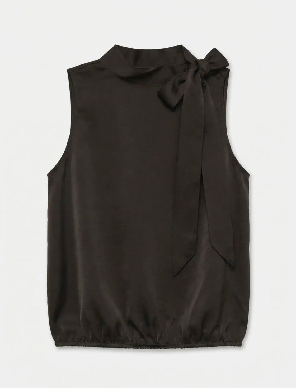 VERO MODA MIRO SLEEVELESS TIE TOP - CHOCOLATE TORTE
