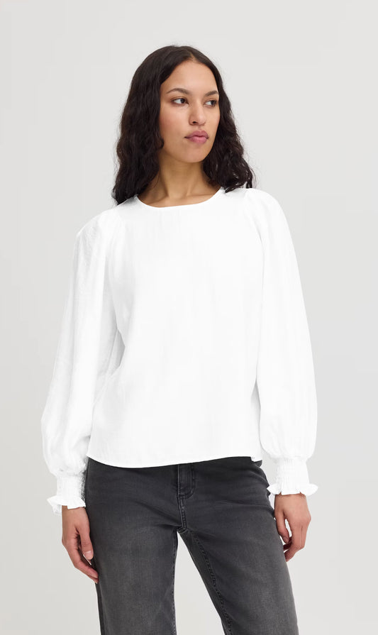 ICHI WILMA LS BLOUSE CLOUD DANCER 20123703