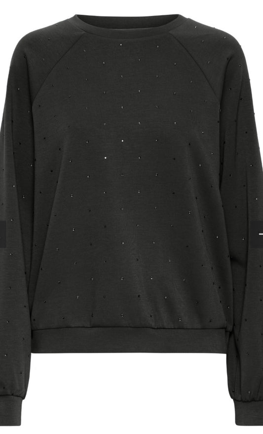 ICHI AMIAS LS BLACK JUMPER 20124881 WOMENSWEAR