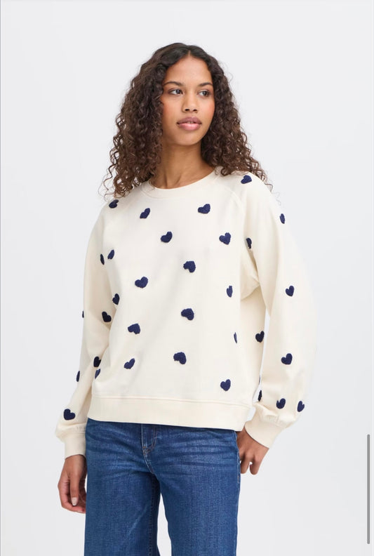 ICHI KASURA PATRIOT BLUE HEART SWEATSHIRT 20124128