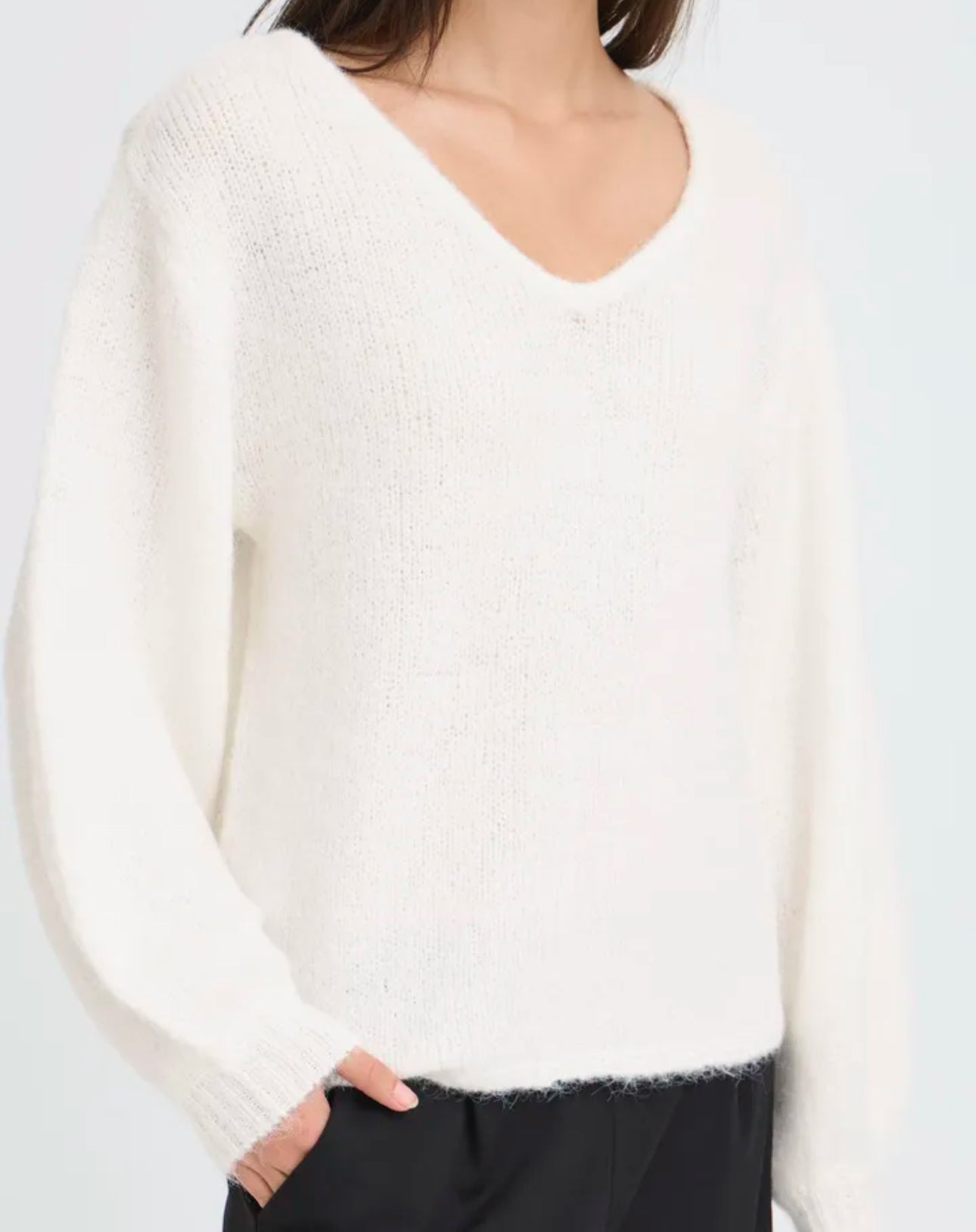 ICHI DABRIA LS JUMPER CLOUD DANCER 20124676