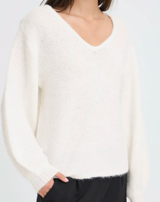 ICHI DABRIA LS JUMPER CLOUD DANCER 20124676