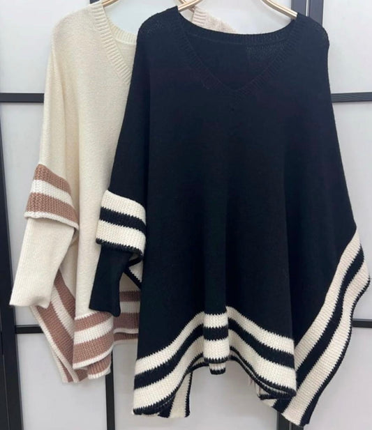 PIPPA PONCHO JUMPER BLACK
