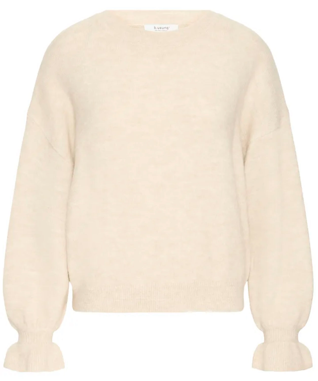 B YOUNG NIMMA FRILL JUMPER OATMEAL MELANGE 20818393