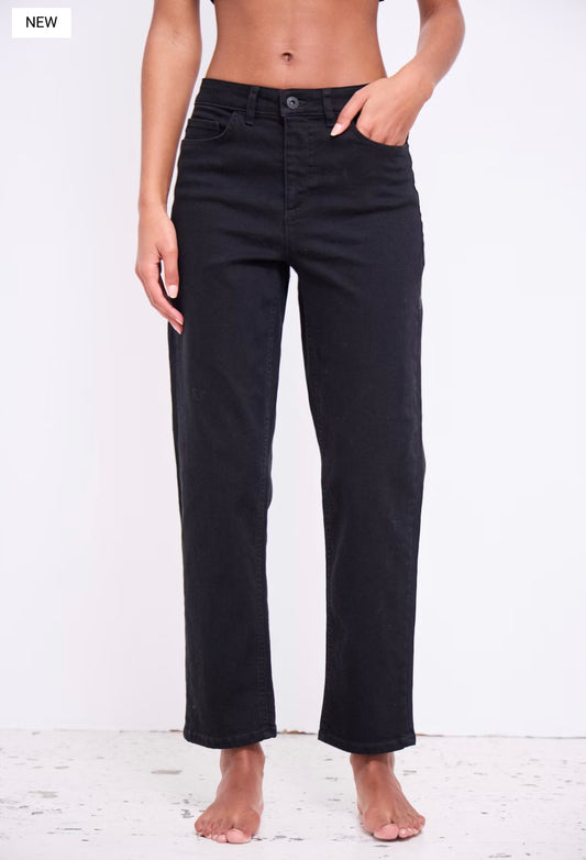 ICHI TWIGGY RAVEN CROPPED JEANS BLACK 20110967