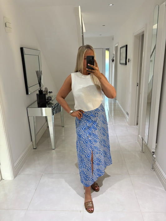 B YOUNG MMJOELLA MIDI SKIRT inNATURE VIBES/NEBULAS BLUE 20818759