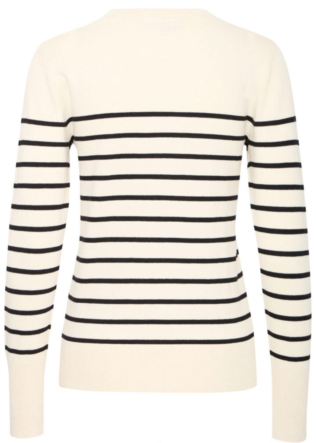PULZ SARA STRIPED ONECK PULLOVER ANTIQUE WHITE