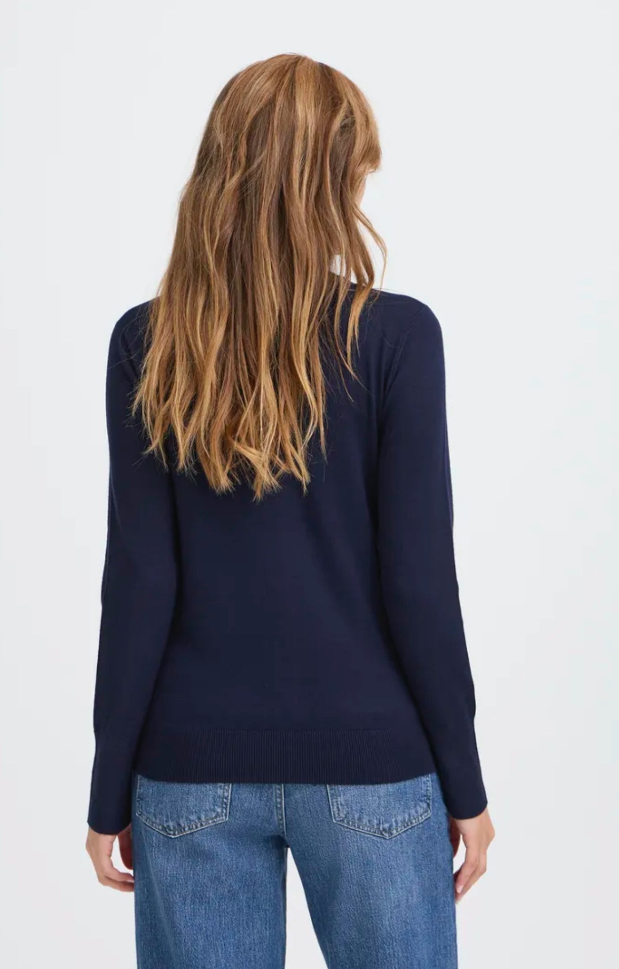 PULZ SARA BUTTON CARDIGAN DARK SAPPHIRE