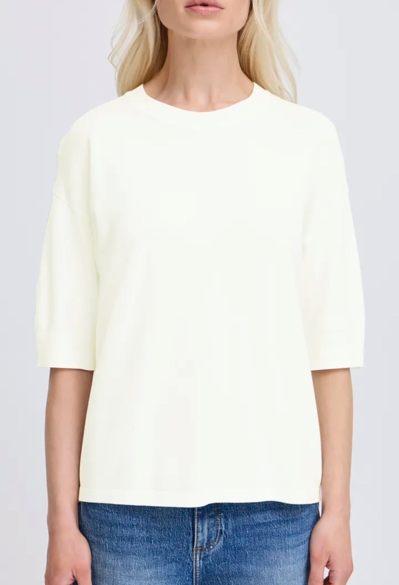 B YOUNG MMORLA SS FINE KNIT TSHIRT MARSHMALLOW 20814397