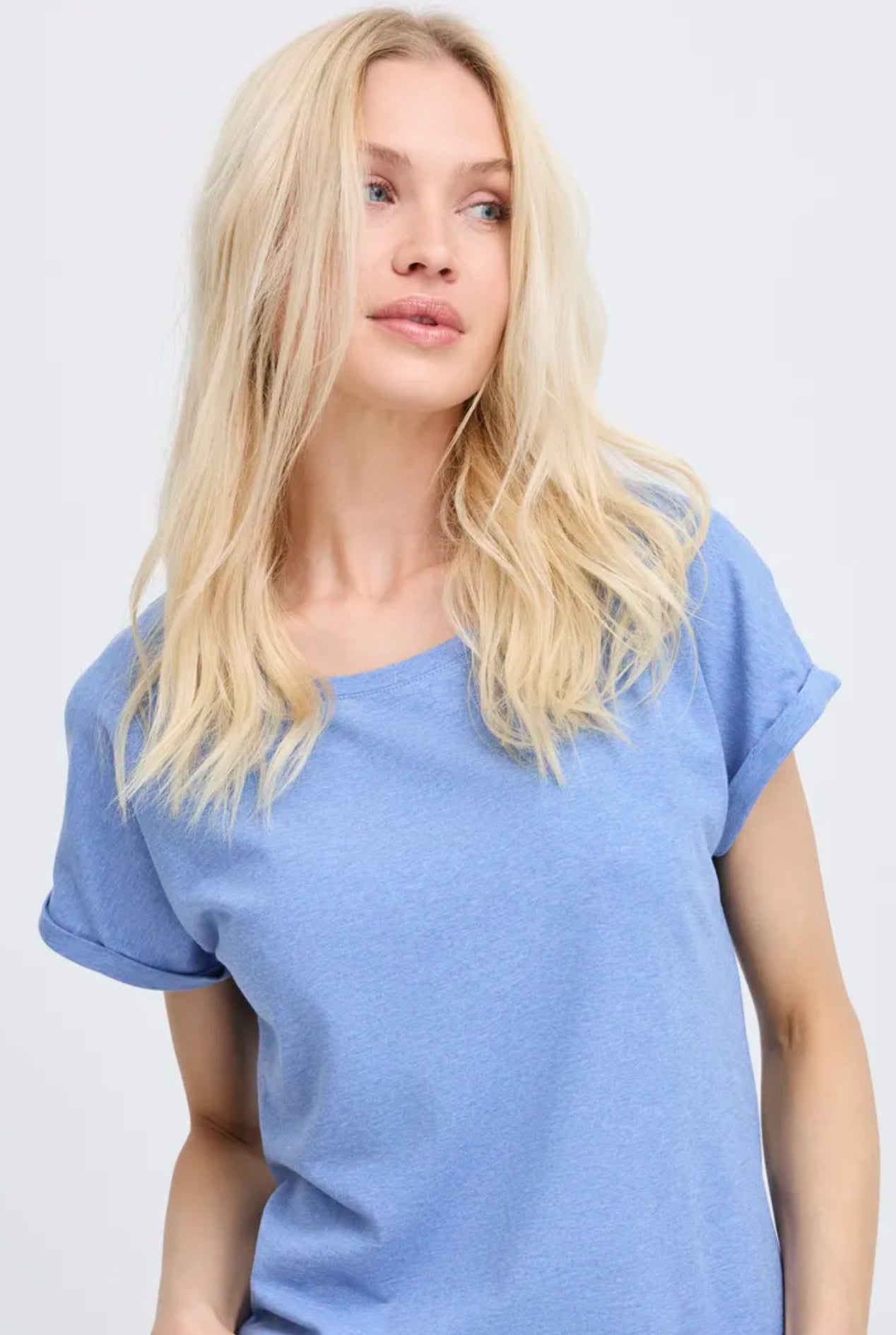 B YOUNG PAMILA SS TSHIRT 20804205 DELLA ROBBIA BLUE MELANGE