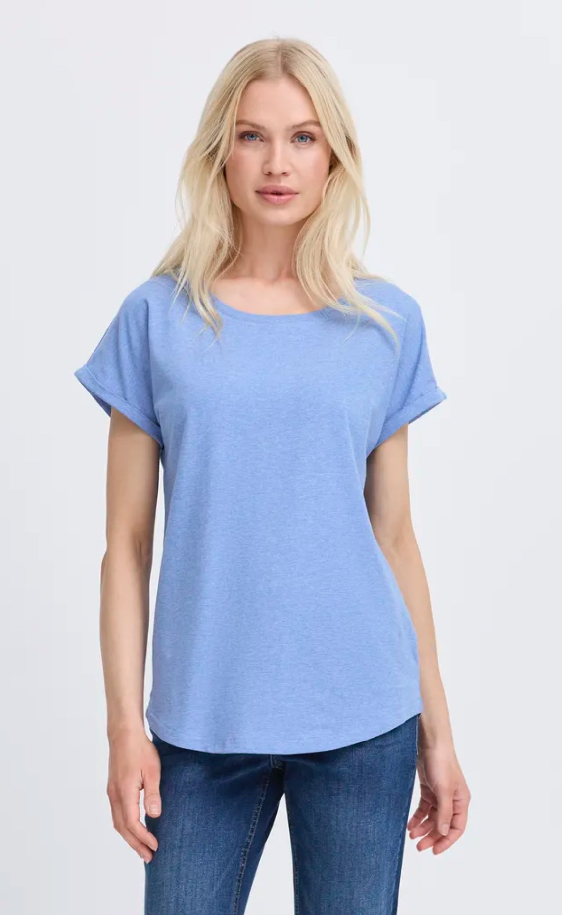 B YOUNG PAMILA SS TSHIRT 20804205 DELLA ROBBIA BLUE MELANGE