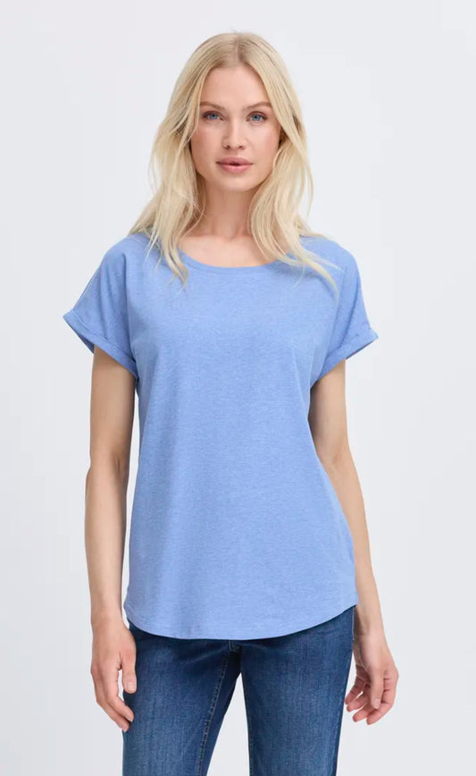 B YOUNG PAMILA SS TSHIRT 20804205 DELLA ROBBIA BLUE MELANGE
