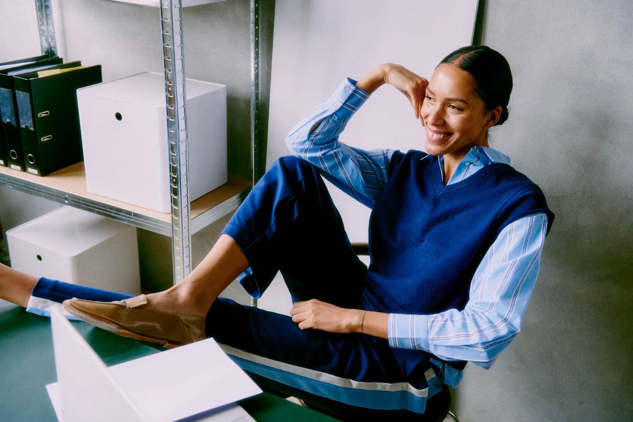 B YOUNG MANINA VEST TOP 20818516 MEDIEVAL BLUE