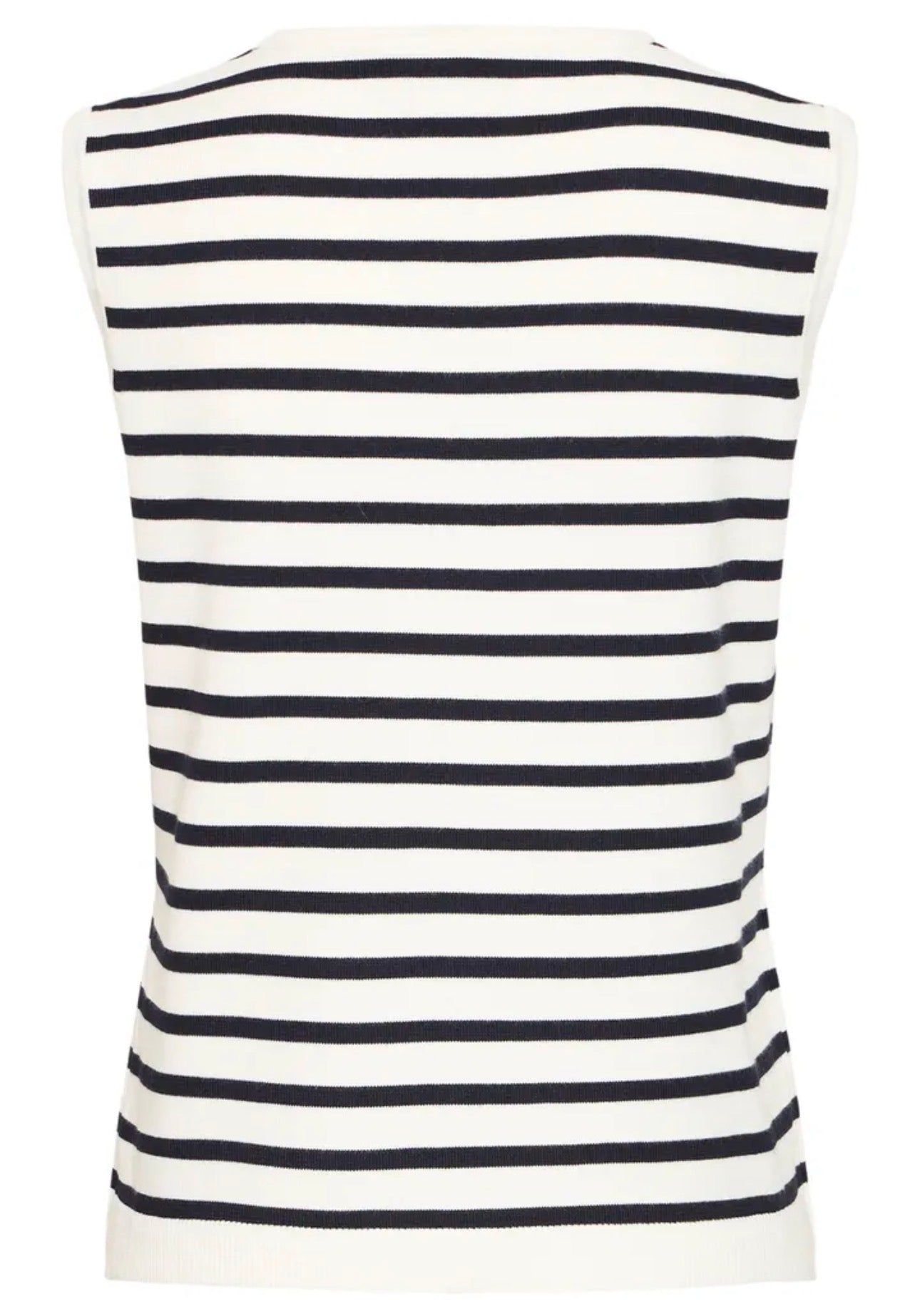 ICHI LULS WAISTCOAT WHITE/TOTAL ECLIPSE STRIPE 20125821