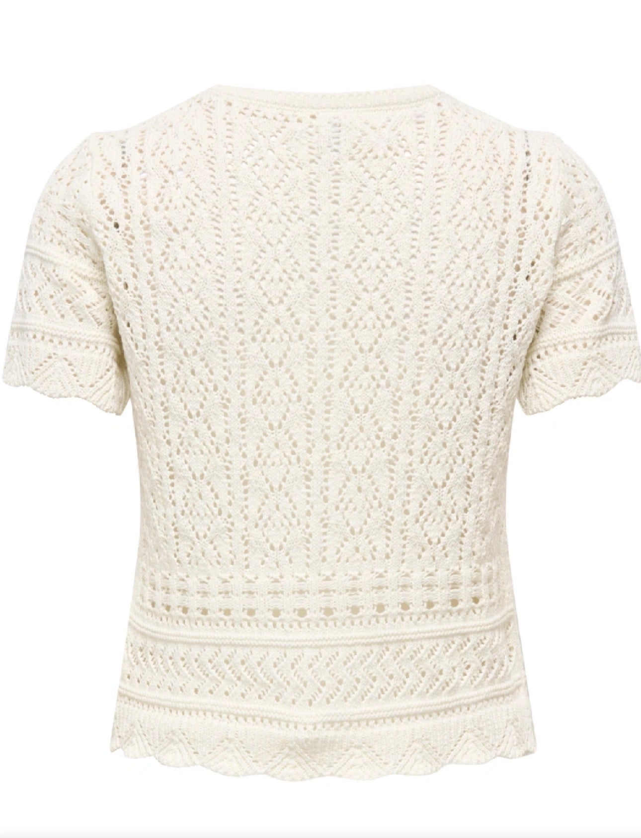 ONLY ELKE LIFE SS STRUCTURED O-NECK KNIT TOP BIRCH 15370940