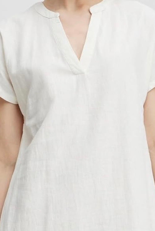 B YOUNG FALAKKA V NECK DRESS 20811336 MARSHMALLOW